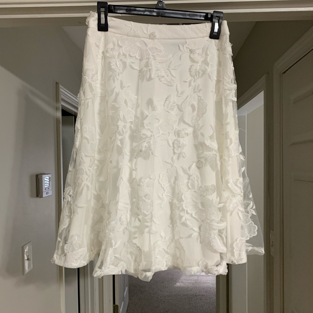 White, floral skirt
